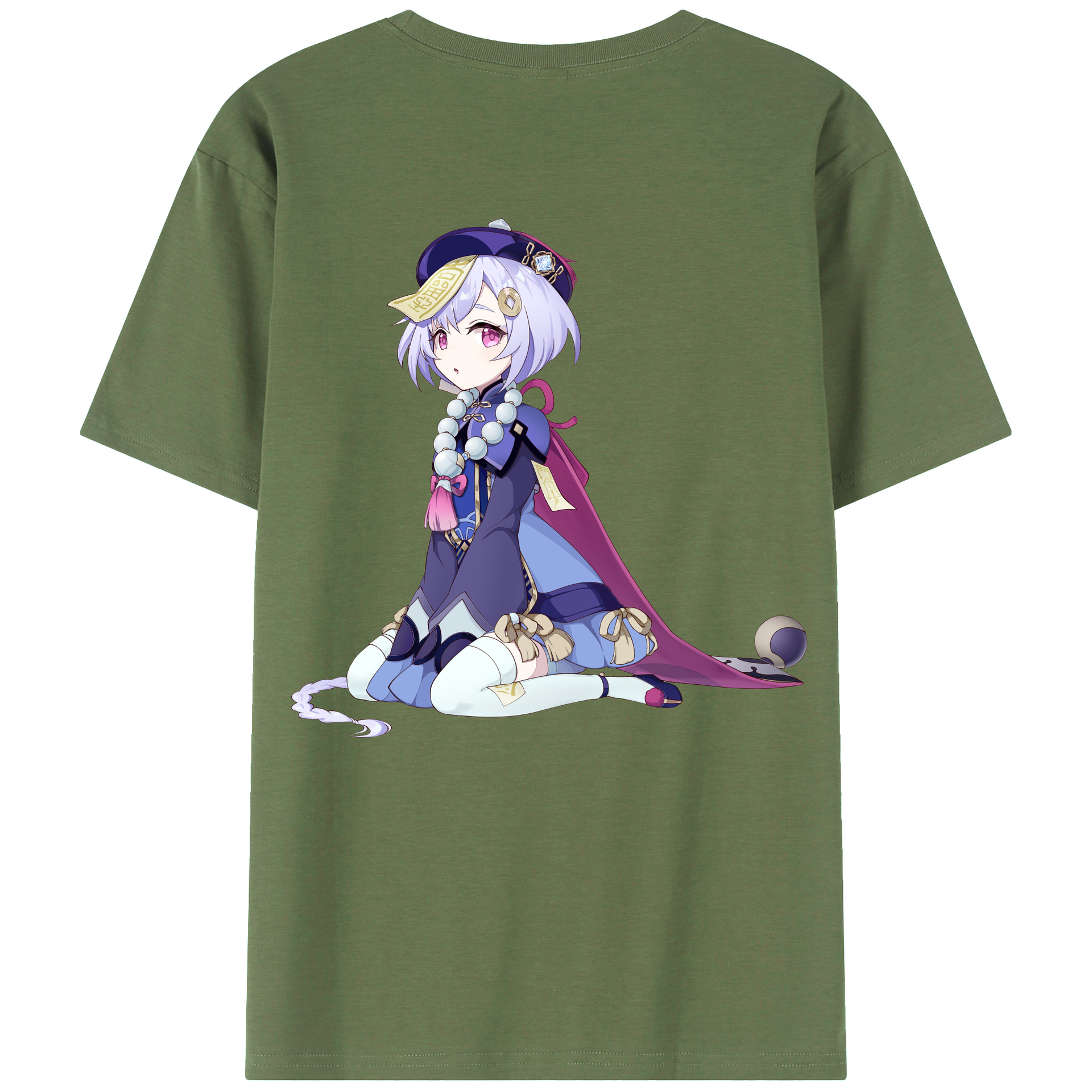 げんし神 七七 なな  genshin Nana 綿100％ メンズ半袖Tシャツ（バックプリント） 通気性